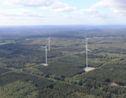 Windkraftanlagen in Münsterwald aus Vogel-Perspektive